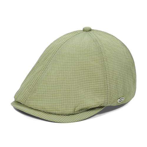 CLAPE Lightweight Breathable Flat Hat, Water-Resistant Newsboy Cap - color: Nb2609-green