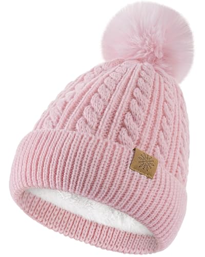 Toddle Winter Hat - Knit Toddle Beanie Kids Beanie Kids Winter Hat Girls - color: Pink