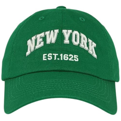 E BY ELIDAN NY Dad Hat, New York EST.1625 Cotton Baseball Cap Women & Men - color: Kelly Green