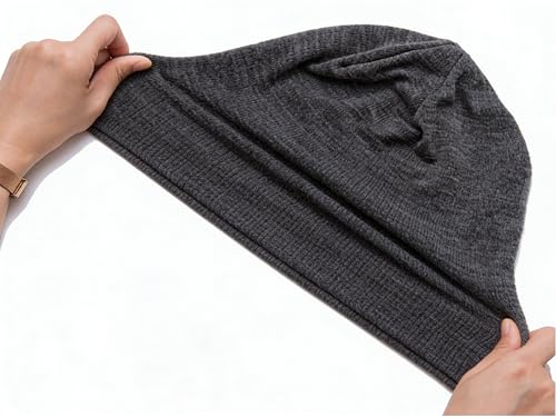Utaly Soft Slouchy Chemo Beanie for Women Breathable Stretchy Skull Cap for Cancer Hair Loss Patients Sleep Wear - color: Grey