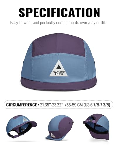 Clakllie Quick Dry Short Brim Cap for Men Lightweight 5 Panel Running Hat Water-Repellent Baseball Cap Outdoor Hiking Hat - color: Bs265p07-purple