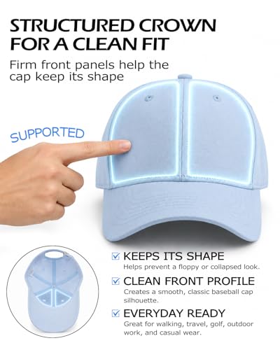 Zylioo XL XXL Big Head Baseball Cap, 100% Cotton Adjustable High Crown Hat - color: Wine Red