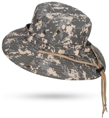 Camouflage-Sun Hat for Men-Women-Breathable-Boonie Hats-Fishing Bucket Cap