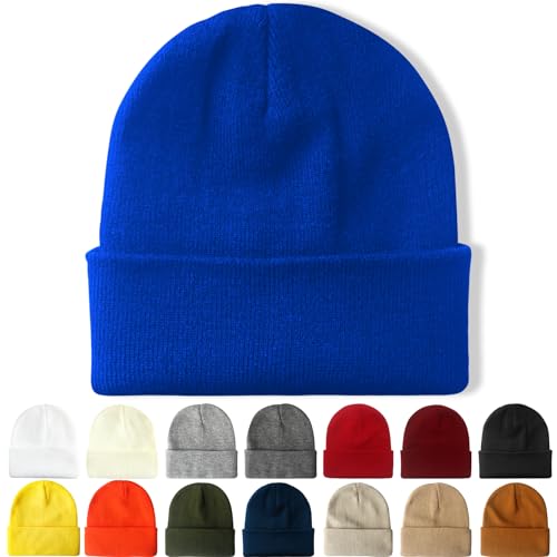 NPQQUAN Beanie for Women Winter Hats for Mens Beanie Cuffed Knit Beanies - color: Royalblue