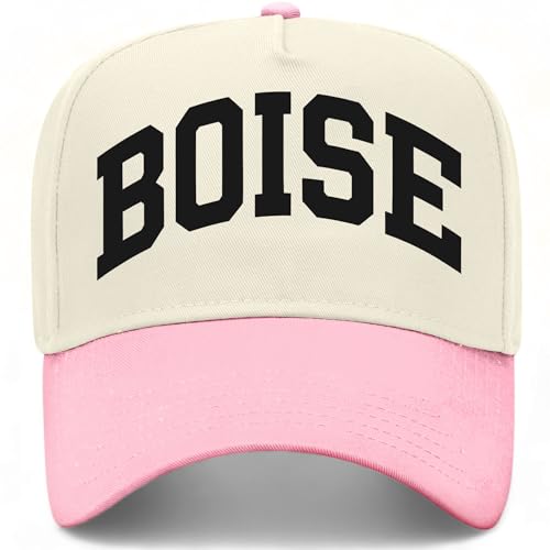 Boise Collegiate Hat - color: Pink/Natural