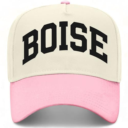 Boise Collegiate Hat - color: Pink/Natural
