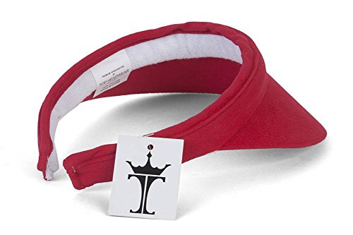 Mens Womens Sun Protection Sports Cotton Clip On Golf Tennis Visor - color: Red