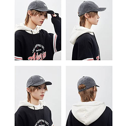 Croogo Unstructured Soft Baseball Cap Unisex 6 Panel Low Profile Dad Hat Adjustable Polo Trucker Hat Sun Cap for Daily Wear - color: Bc12-gray