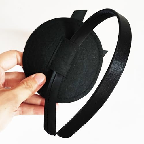 WLBON Halloween Mini Top Hat Headband 1920s Bow Sequins Hair Hoops Bands Fascinator Headpiece Hairband Women Christmas Holiday Festival Parade Cosplay Dress Up Birthday Tea Party Accessories Black - color: Black Tone