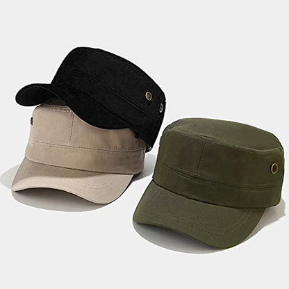 XYIYI Unisex Cotton Basic Cadet Army Cap Everyday Military Style Hat - color: Flat Army Green