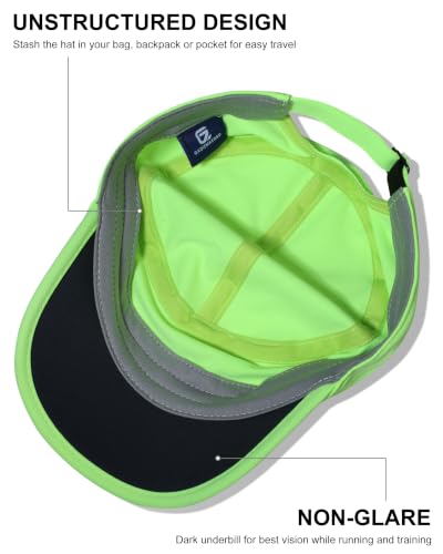 GADIEMKENSD Stretch Army Cap Cadet Military Hats Flat Top Baseball Cap Short Bill Breathable - color: Fluorescent Green