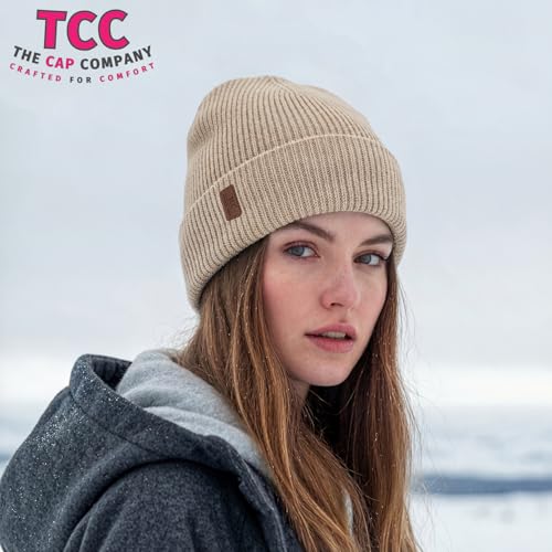 Beanie Fleece Lined Soft for Men Women | Winter Hats Warm Double Layered Stylish Knited Cuffed Plain Beanie Skull Cap | - color: A06- Beige