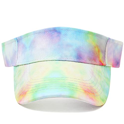 Sport Sun Visor Hats Cotton Ball Caps Empty Top Baseball Sun Cap for Men Women - color: Tie-dye Green