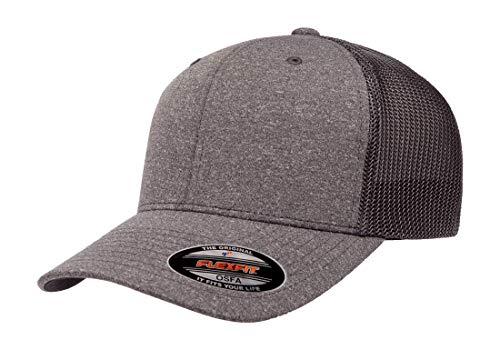 Flexfit 110 Mesh Cap One Size - color: 2pk Dark Heather/Black & Dark Heather/Charcoal, size: Large