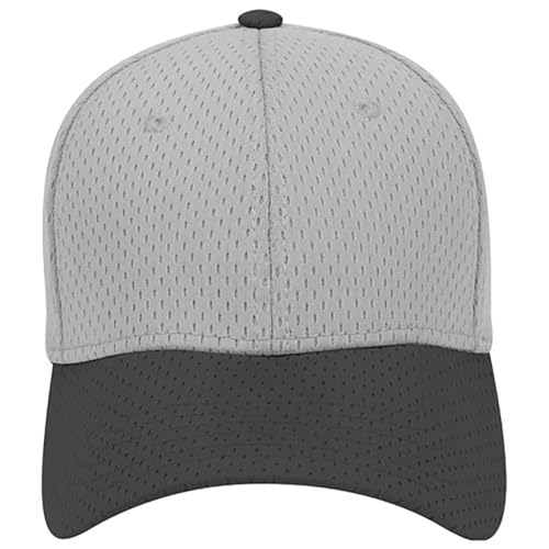 Ashen Fane 6 Panel Polyester Pro Mesh Low Profile Baseball Cap - color: Black Gray