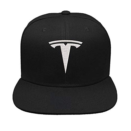 Electric Car Motor T Model 3 Model S Car Fitted Embroidered Hat Baseball Cap - color: Black Flat/White Logo, size: Large-X-Large