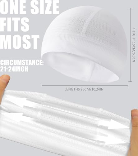 Skull Cap Helmet Liner for Men Women Cooling Hat Running Beanie - color: Set F-light Gray,mint Green,white