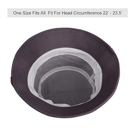 Wheebo Solid Color Bucket Hat for Women Summer Beach Fishmen Hat for Lady Adult Unisex Cotton Cap…… - color: A-sc-charcoal