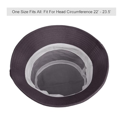 Wheebo Solid Color Bucket Hat for Women Summer Beach Fishmen Hat for Lady Adult Unisex Cotton Cap…… - color: A-sc-charcoal
