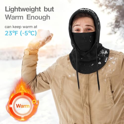 Balaclava Ski Mask, 4-in-1 Warm Adjustable Neck Gaiter for Men Women - color: Black