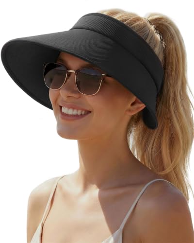 FURTALK Sun Hats for Women Sun Visor Hat UV Protection Wide Brim Summer Foldable Beach Hats