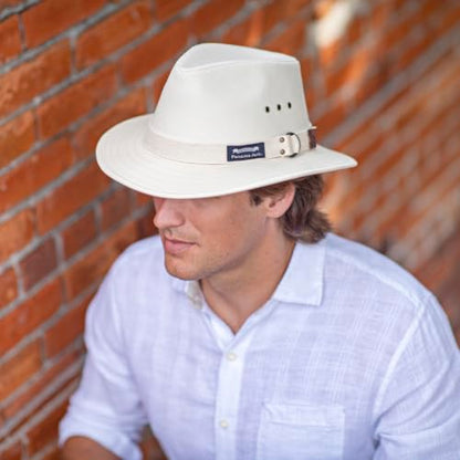 Panama Jack Men's Original Canvas Safari Sun Hat, UPF 50+ Sun Protection Cap, 2.5" Brim - color: Natural, size: X-Large