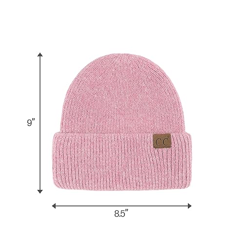 C.C Fuzzy Beanie for Women Unisex - Acrylic Stretchable Soft Warm Knit Winter Skully Hat - color: Angora-violet