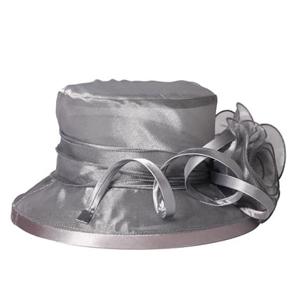 Floral Wedding Hat for Women's Tea Party Fascinators Kentucky Church Derby Hats - color: Grey