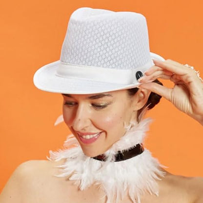 The Hat Depot Light Weight Classic Soft Cool Mesh Crushable Fedora hat - color: Navy, size: Large-X-Large