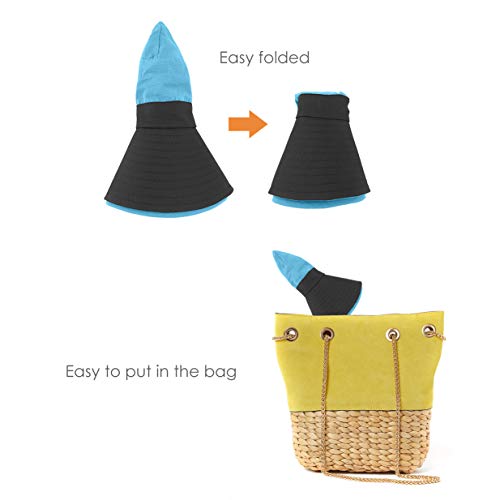 IYEBRAO 2 Pack Womens Ponytail Sun Hat UV Protection Bucket Hats Foldable Wide Brim Summer Boonie Beach Cap Fishing Hiking… - color: Pink & Sky Blue