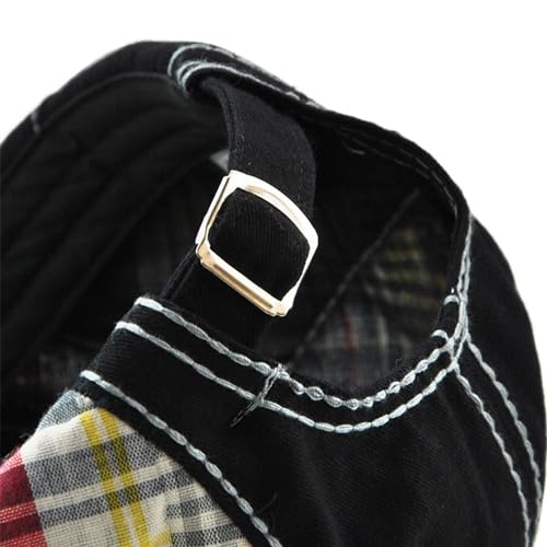 MOACC M Men Beret Hat Cotton Buckle Adjustable Newsboy Hats Cabbie Gatsby Cap - color: Hat-t1-black(white Line)