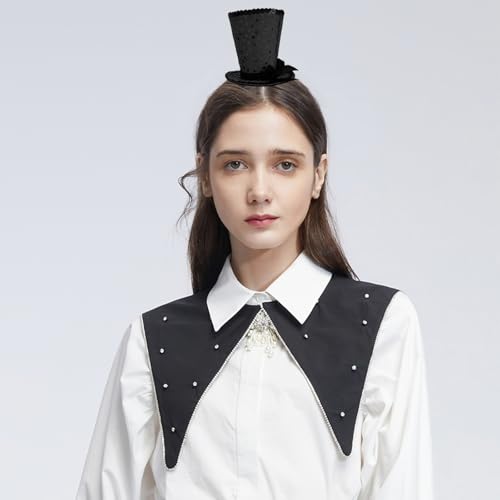 WLBON Halloween Mini Top Hat Headband 1920s Bow Sequins Hair Hoops Bands Fascinator Headpiece Hairband Women Christmas Holiday Festival Parade Cosplay Dress Up Birthday Tea Party Accessories Black - color: Black Tone