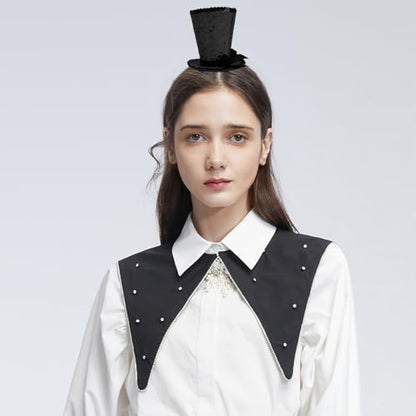 WLBON Halloween Mini Top Hat Headband 1920s Bow Sequins Hair Hoops Bands Fascinator Headpiece Hairband Women Christmas Holiday Festival Parade Cosplay Dress Up Birthday Tea Party Accessories Black - color: Black Tone