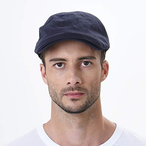 WITHMOONS Simple Newsboy Hat Flat Cap SL3026 - color: Navy, size: One Size