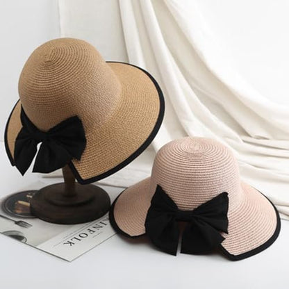 Womens Mens Wide Brim Straw Panama Hat Beach Sun Hat Summer Wide Brim Straw Roll up Hat Fisherman's UPF 50 - color: -Khaki