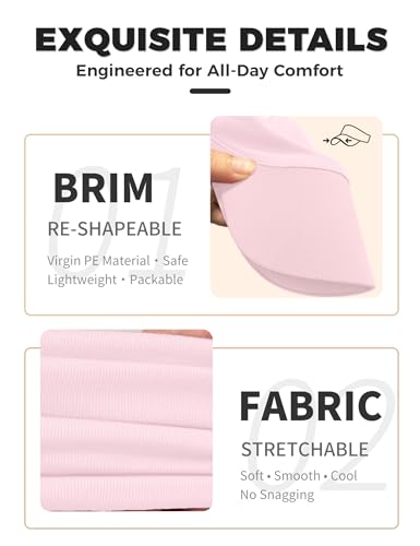 ROYBENS Cooling Visor Hat Women Men, Elastic Headband Sun Visor Golf Cap - color: Pink