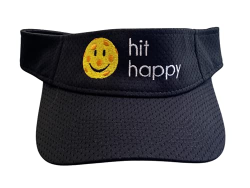 Hit Happy Pickleball Visors for Women - color: Black