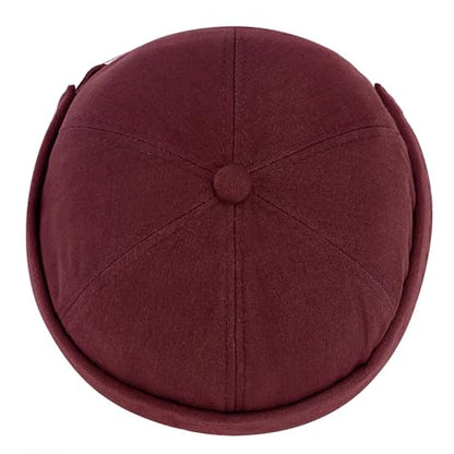 DIYDECAL Brimless Docker Cap,Skullcap Beanie, Retro Sailor Hat for Mens Womens - color: Wine