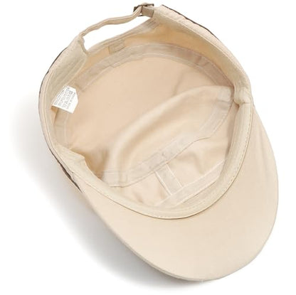 Army Cadet Cap for Men Women Military Flat Top Cap Baseball Caps - color: Star Khaki