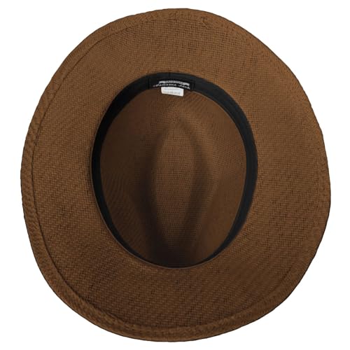 Panama Jack Mens Safari Sun Hat - Matte Toyo Straw, UPF 50+ Sun Protection Fedora Sombrero - color: Brown, size: Large