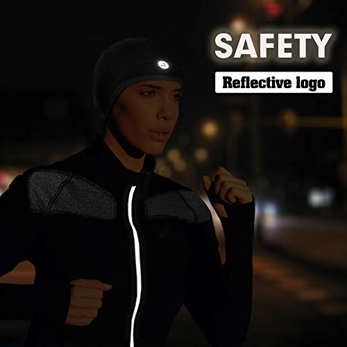 EMPIRELION Lightweight Thermal Skull Cap Ears Warm Cycling Helmet Liner Winter Running Beanie Hats Sweat Wicking - color: Grey Melange