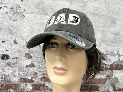 Hepandy Embroidered Baseball Caps for Grandpa Grandma Mom Dad Papa Nana - color: Fishing Dad (Washed Black)