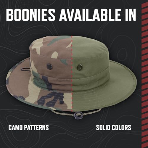 Rothco Adjustable Boonie Hat Wide Brim Sun Cap with Chin Strap - color: Coyote Camo