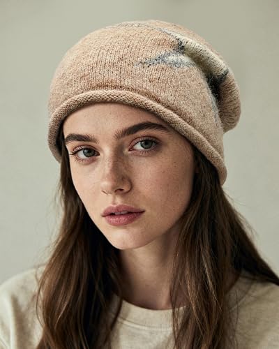 Croogo Slouchy Beanies for Men Women Winter Soft Warm Hat Lightweight & Breathable Slouch Knitted Skull Cap - color: Khaki