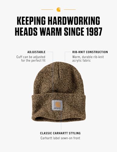 Carhartt Men's Iconic A18 Watch Cap Beanie - color: Dark Brown/Sandstone