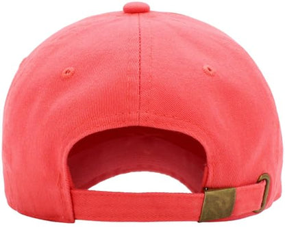 KBETHOS Classic Unisex Cotton Adjustable Low Crown Baseball Cap – Plain Dad Hat - color: Coral
