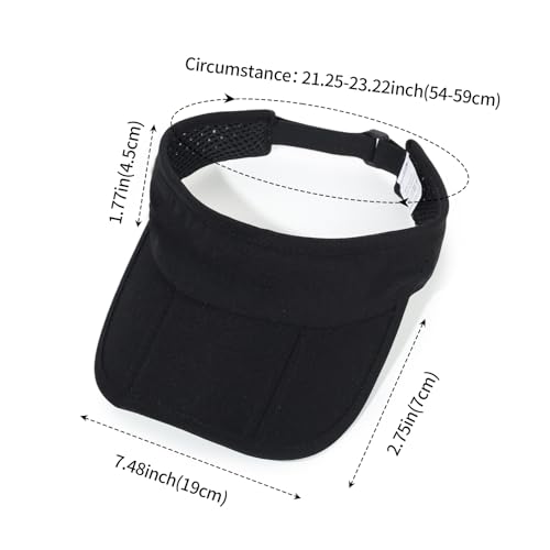 Sun Visors for Women Men Adjustable Folding Cap Running Golf Tennis - color: Black