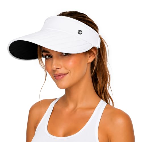WANDER Wide Brim Sun Visor Hat Foldable Adjustable Outdoor Hat for Women - color: White