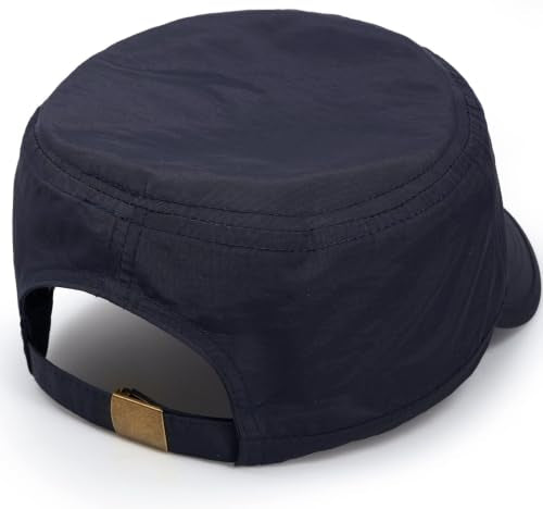 Cadet Army Cap Unisex Military Hat Adjustable Flat Top Cap Baseball Cap - color: Navy Blue