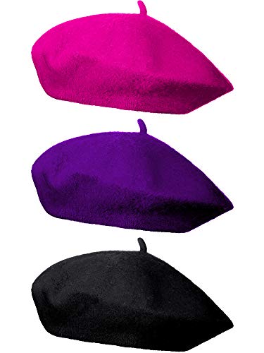 3/6 Pcs Beret Hats for Women - color: Bright Color, size: Medium